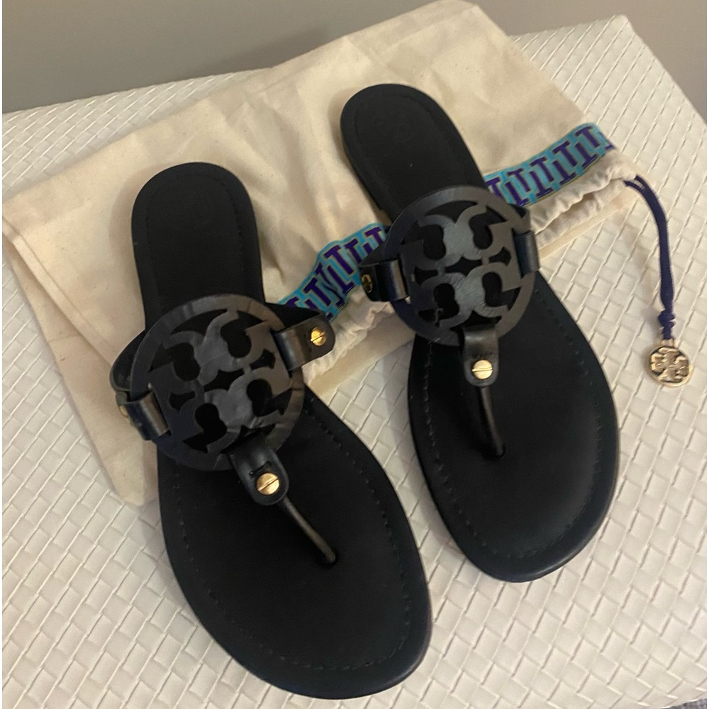 Black Tory Burch Miller Sandals - Size 8-1/2